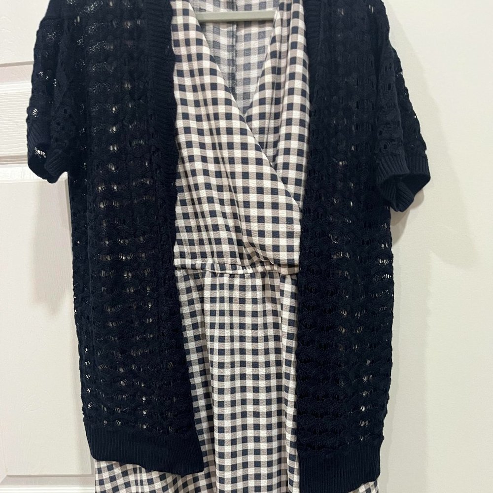 Lane Bryant checkered dress with sweater